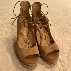 Sam Edelman lace up wedges